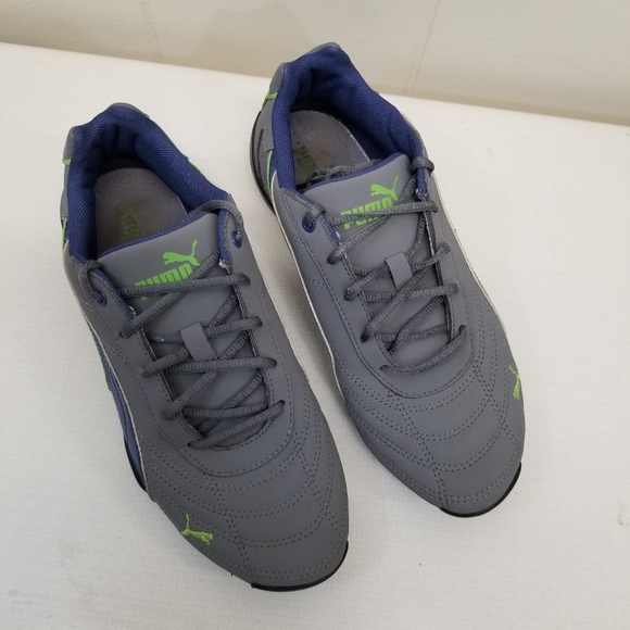 Puma 6.5 Sneakers Running Shoes Gray Blue Lime - Picture 6 of 8